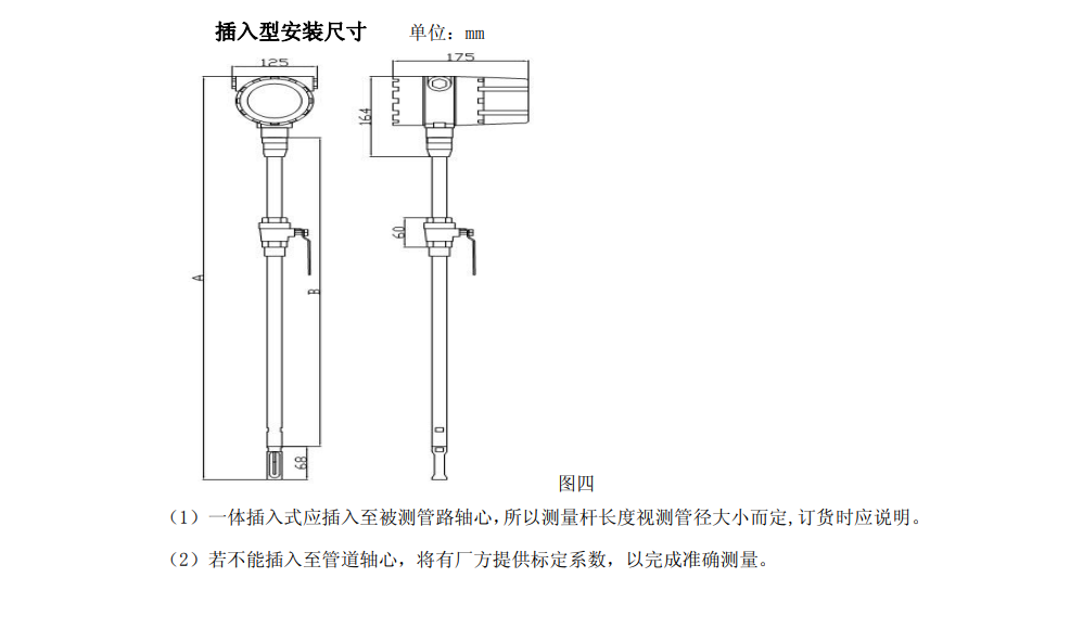 熱式氣體質量流量計尺寸圖(圖4)